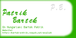 patrik bartek business card